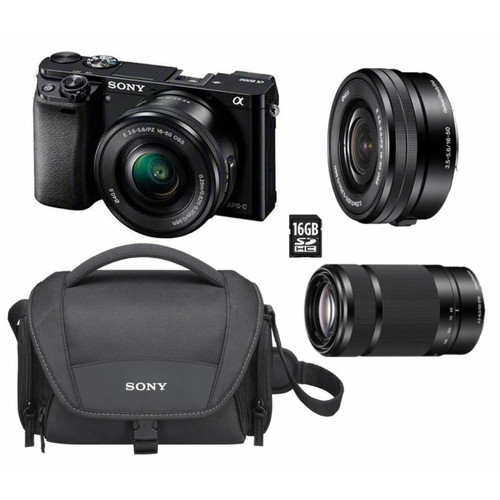 Sony - PACK SONY A6000 + 16-50MM + 55-210MM + SD16GO + SACOCHE Sony  - Nos Promotions et Ventes Flash