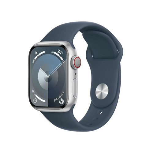 Apple - Apple Watch Series 9 GPS 41 mm Boîtier en aluminium argenté avec bracelet sport Bleu tempête S/M Apple - Bonnes affaires Objets connectés