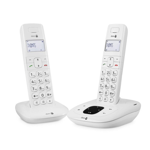 Doro - Lot de 2 Téléphones Fixe Senior DECT avec Répondeur Comfort 1015 Duo Doro Blanc Doro - Bonnes affaires Téléphone fixe-répondeur