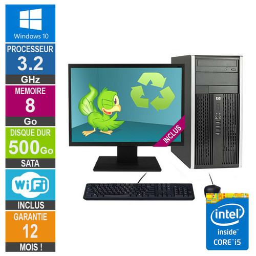 Hp - PC HP Pro 6300 MT Core i5-3470 3.20GHz 8Go/500Go Wifi W10 + Ecran 22 Hp - Noël 2021 : PC Fixes & Ecrans Ordinateurs