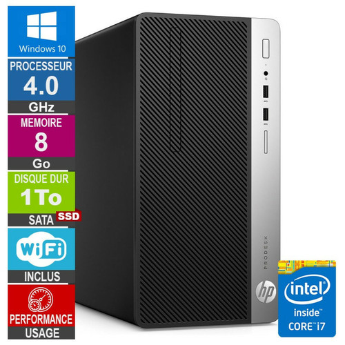 Hp - PC HP ProDesk 400 G4 MT i7-6700 4GHz 8Go/1To SSD Wifi W10 Hp - PC Fixe Intel core i7