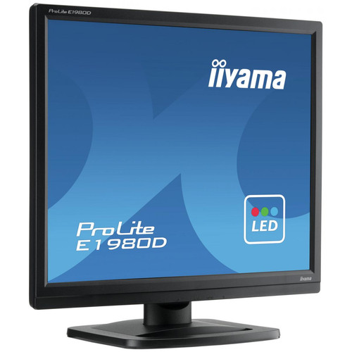 Iiyama - Ecran 19'' Noir LED 5:4 1280x1024 5ms 250 cd/m VGA DVI / E1980D-B1 Iiyama - Bonnes affaires Moniteur PC