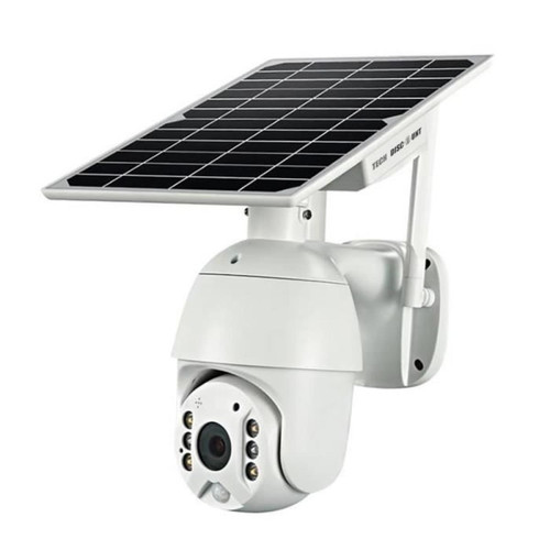 Webcam Tech Discount caméra surveillance wifi solaire panneau solaire sans fil dispositif d'enregistrement extérieure à distance appli téléphone portable