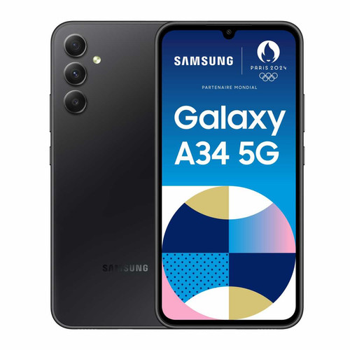 Samsung - Galaxy A34 - 5G - 4/128 Go - Graphite Samsung - Bonnes affaires Samsung Galaxy