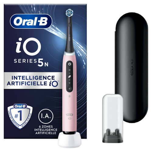 Oral-B - NPI Oral-B iO 5N - Avec Etui de Voyage - Rose - Brosse À Dents Électrique connectée Oral-B  - Brosse à dents électrique