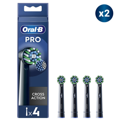 Oral-B - Oral-B Pro Cross Action Noire - 8 Brossettes Oral-B  - Brosse à dents électrique