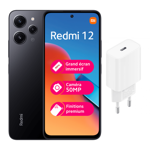 XIAOMI - Redmi 12 4G 256G + chargeur MI 20W XIAOMI  - Printemps des Marques : smartphones XIAOMI