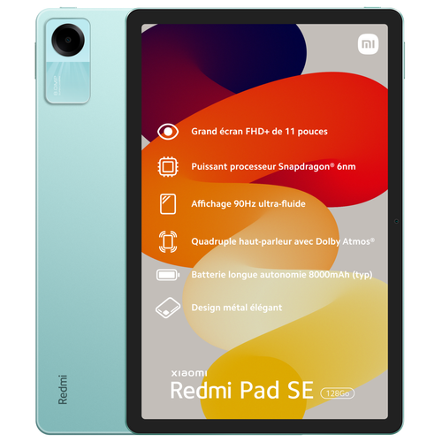 XIAOMI - Tablette Tactile Xiaomi Pad SE  4/128Go - WiFi - Vert XIAOMI  - Printemps des Marques : tablettes XIAOMI