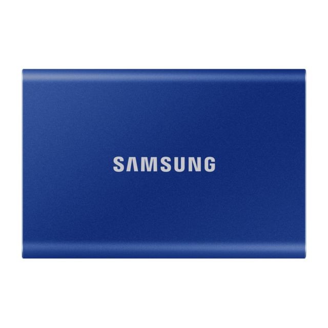 Samsung - T7 Bleu indigo - 500 Go - USB 3.1 Type A et Type C Samsung - Bonnes affaires Disque SSD