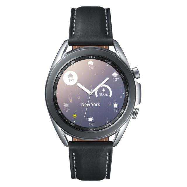 Samsung - Galaxy Watch 3 - 41 mm - SM-R850NZSAEUB - Argent - Bracelet Noir Samsung - Samsung reconditionné